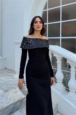 Göğüs Taş İşleme Madonna Yaka Abiye 1149