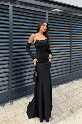 Gorria Straplez Ön Detay Abiye 1146