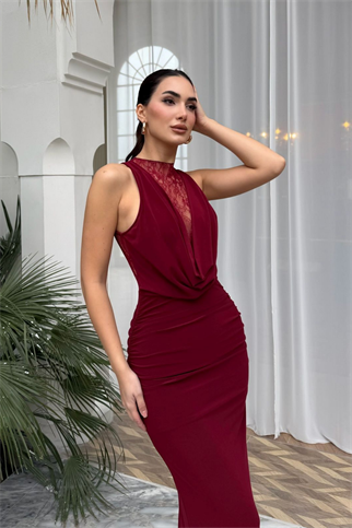 Havena Göğüs Dantel Detay Abiye 4108