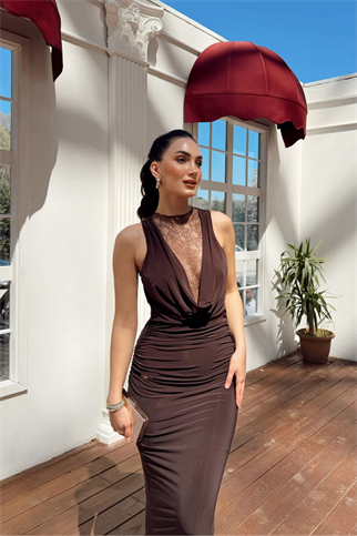 Havena Göğüs Dantel Detay Abiye 4108