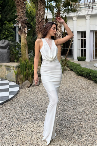 Havena Göğüs Dantel Detay Abiye 4108