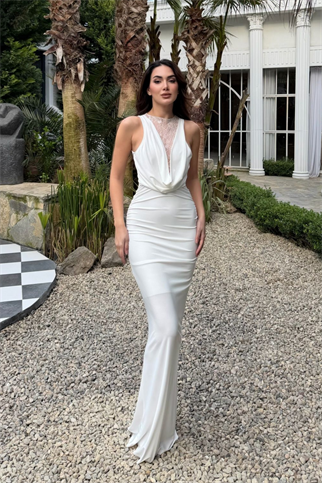 Havena Göğüs Dantel Detay Abiye 4108