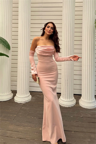 Helen Kol Detay Tasarım Abiye 45616 PUDRA