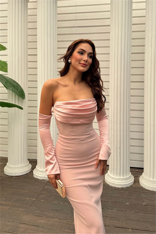 Helen Kol Detay Tasarım Abiye 45616 PUDRA