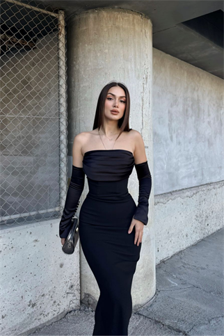 Helen Kol Detay Tasarım Abiye 45616 SİYAH