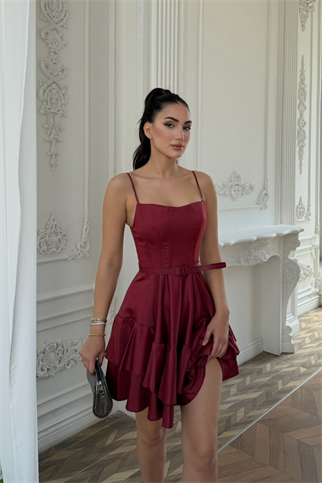 İlgi Kemer Detay Mini Askılı Elbise 2004