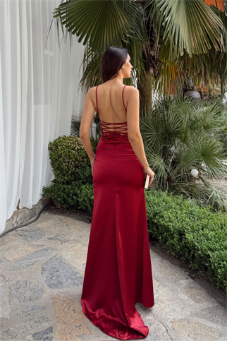 İp Askı Saten V Yaka Abiye 0101