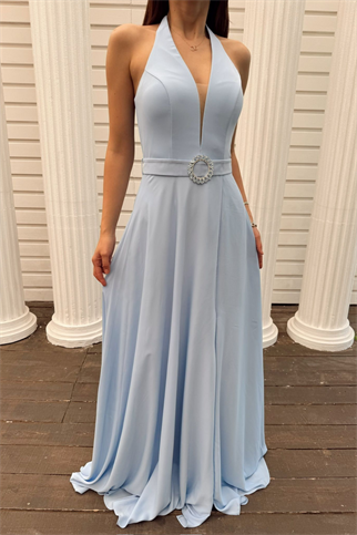 Jeremiah Kemer Detay Dekolteli Abiye 4734 BEBE MAVİSİ