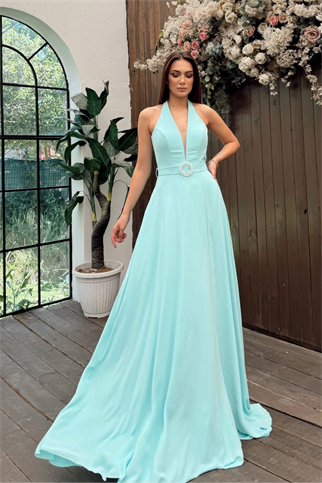 Jeremiah Kemer Detay Dekolteli Abiye 4734 SU YEŞİLİ