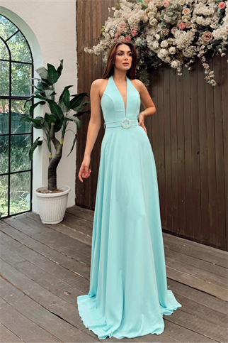 Jeremiah Kemer Detay Dekolteli Abiye 4734 SU YEŞİLİ