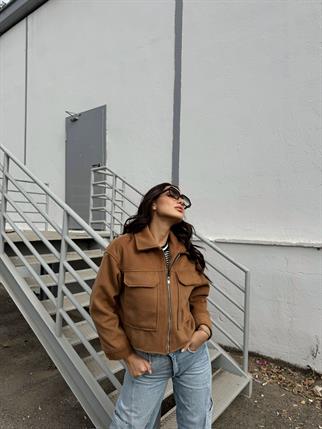 Jerry Kaşe Cep Detay Ceket 3585 TABA