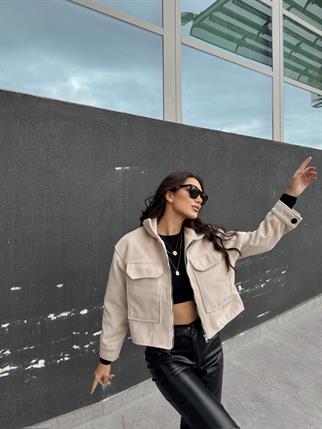 Jerry Kaşe Cep Detay Ceket 3585 TAŞ RENGİ