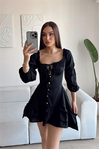 Jesica Kat Kat Elbise 8745 SİYAH