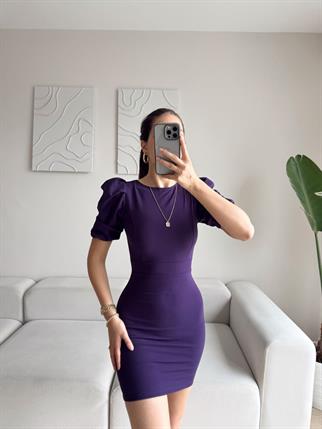 Joanne Karpuz Kol Mini Elbise 582540  MÜRDÜM