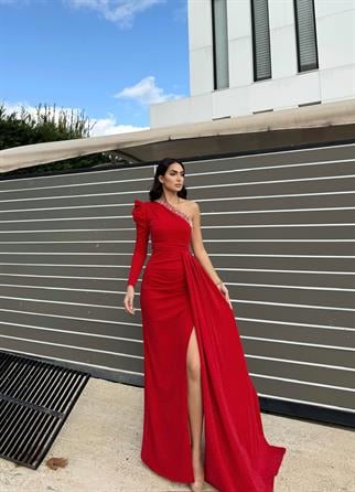 Keith Tek Kol Simli Abiye 583038 KIRMIZI