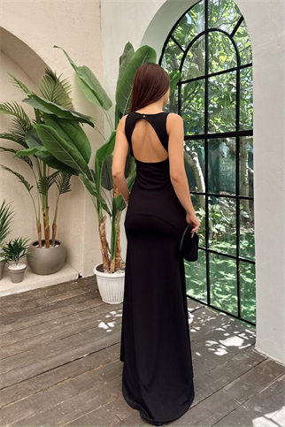 Kuzey Yaka V Detay Yırtmaçlı Abiye 582840 SİYAH