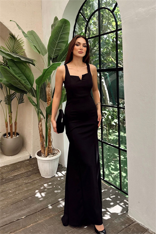 Kuzey Yaka V Detay Yırtmaçlı Abiye 582840 SİYAH