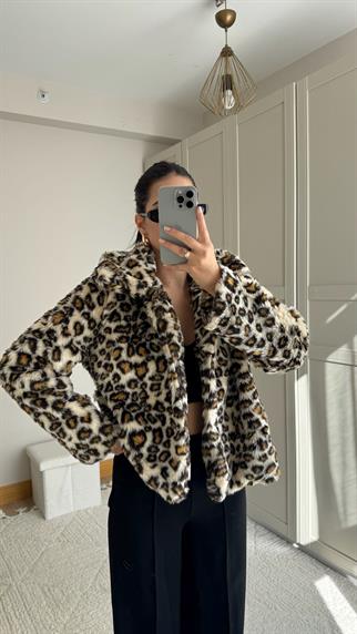 Lena Leopar Desenli Kürk Kaban 3458 LEOPAR