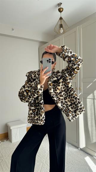 Lena Leopar Desenli Kürk Kaban 3458 LEOPAR