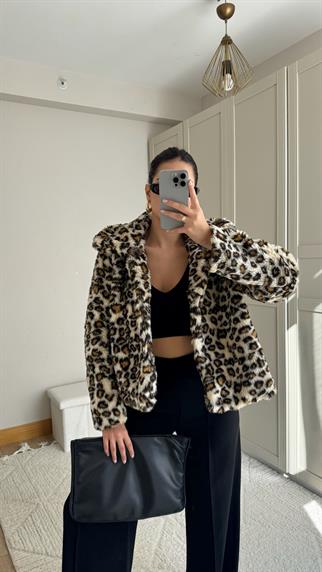 Lena Leopar Desenli Kürk Kaban 3458 LEOPAR
