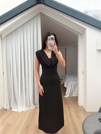 Lenal Degaje Yaka Midi Elbise 4542