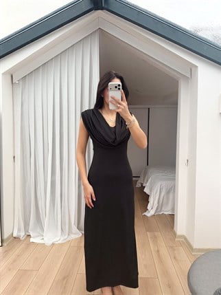 Lenal Degaje Yaka Midi Elbise 4542