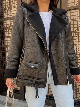 Linda Tasarım İçi Kürklü Kaban 10028 SİYAH