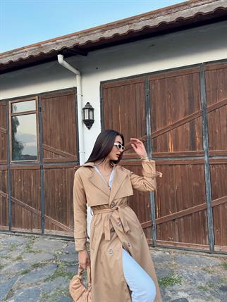 Lola Oversize Kol Detaylı Trençkot 1211 VİZON