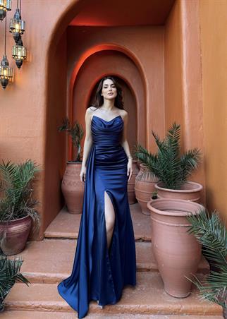 Lucas Straplez Degaje Yaka Abiye 7209 LACİVERT