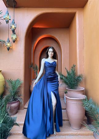 Lucas Straplez Degaje Yaka Abiye 7209 LACİVERT