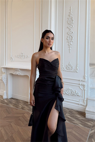 Maral Straplez Ön Detay Yırtmaçlı Abiye 1184 