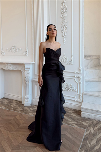 Maral Straplez Ön Detay Yırtmaçlı Abiye 1184 