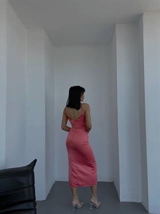 Melisa Aksesuar Askı Dekolte Yırtmaçlı Elbise 7845 PUBRA