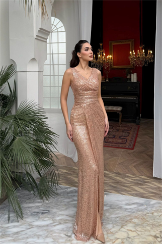 Merry V Yaka Payetli Abiye 1072