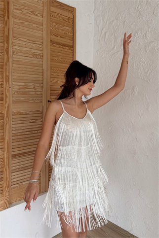 Modia Saçaklı Mini Elbise 9350 