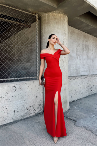 Merie Carmen Yaka Balık Abiye 582904