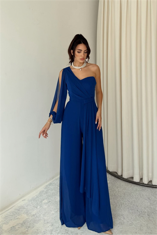 Nera Tek Kol Bağlamalı Şifon Tulum 9389