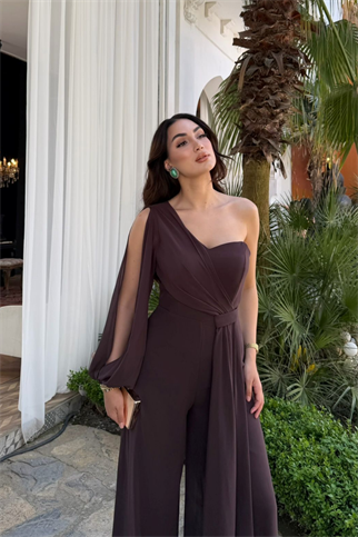 Nera Tek Kol Bağlamalı Şifon Tulum 9389