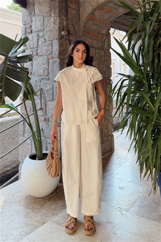 Nisan Poplin Balon Pantolon Takım 1550