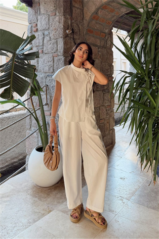 Nisan Poplin Balon Pantolon Takım 1550