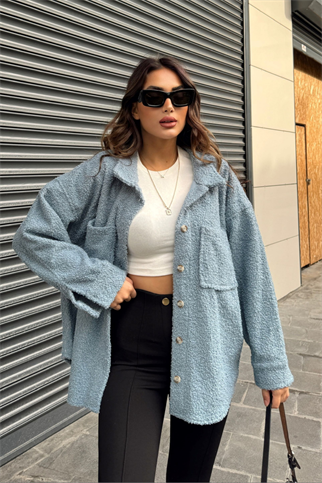 Oversize Ceket 39011 BEBE MAVİSİ