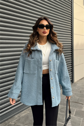 Oversize Ceket 39011 BEBE MAVİSİ