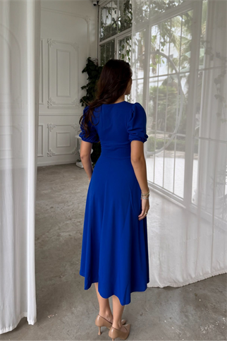 Öykü Karpuz Kol Midi Elbise 583151 SAKS MAVİSİ