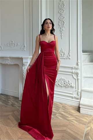Pamela Yırtmaç Detay Kuyruklu Abiye 582234 