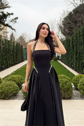 Parla Askılı İnci Detay Abiye 8459