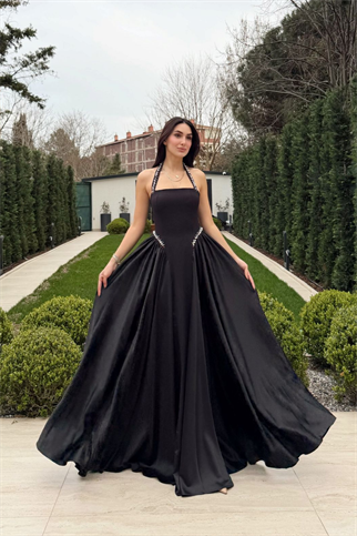 Parla Askılı İnci Detay Abiye 8459