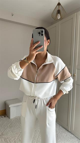 Pearly Fermuarlı İkili Takım 2646 BEYAZ