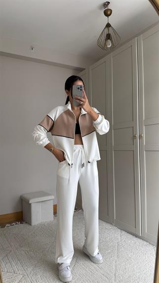 Pearly Fermuarlı İkili Takım 2646 BEYAZ