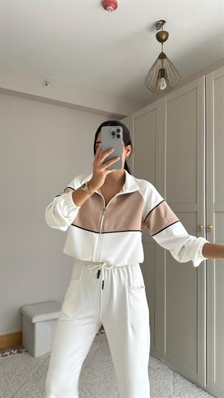 Pearly Fermuarlı İkili Takım 2646 BEYAZ