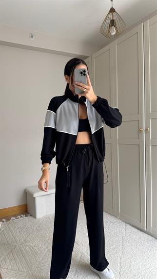 Pearly Fermuarlı İkili Takım 2646 SİYAH